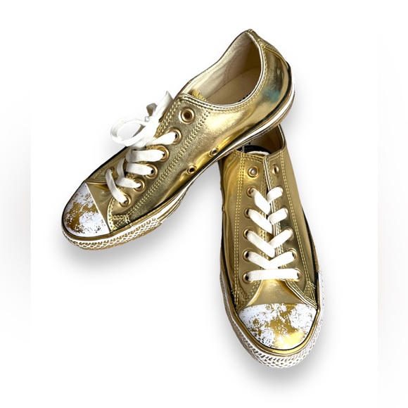 Converse OX metallic gold women’s 8.5 LE - Picture 3 of 6